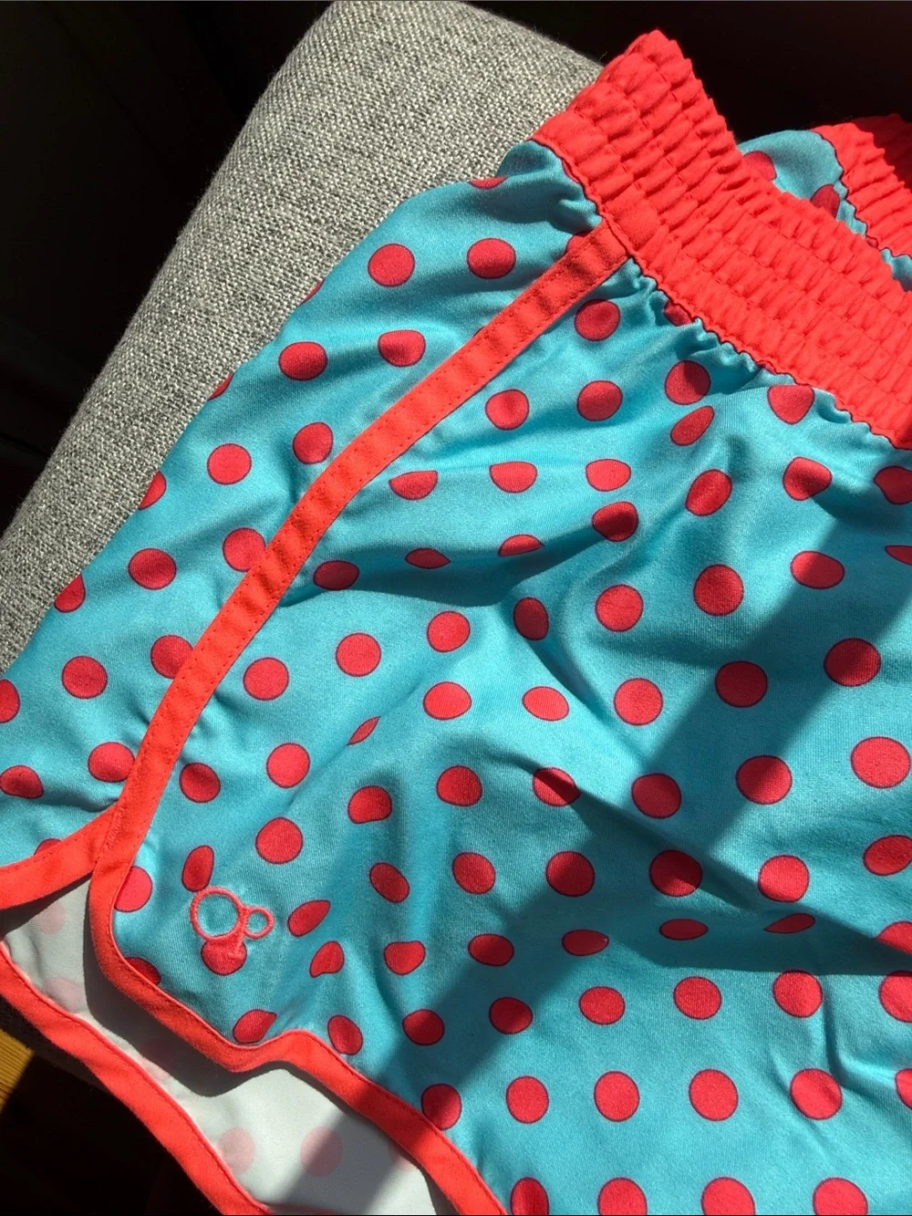 Kid’s Polka Dot Active Shorts - Turquoise & Coral